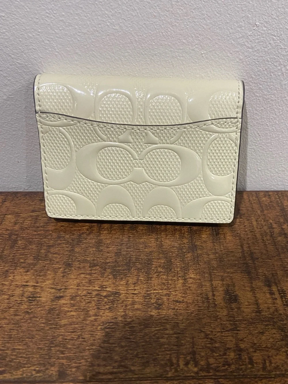 Coach Card Case With Charm In Signature Leather— Light Lemon